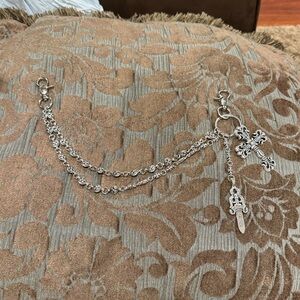 Chrome Hearts Silver Chain Wallet/Pants Chain with Cross and Dagger